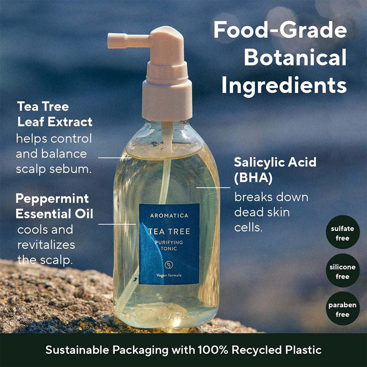 Aromatica Tea Tree Anti-Dandruff Purifying Hair Tonic For Oily Scalps 100ml - Easy Pharmacy LLC