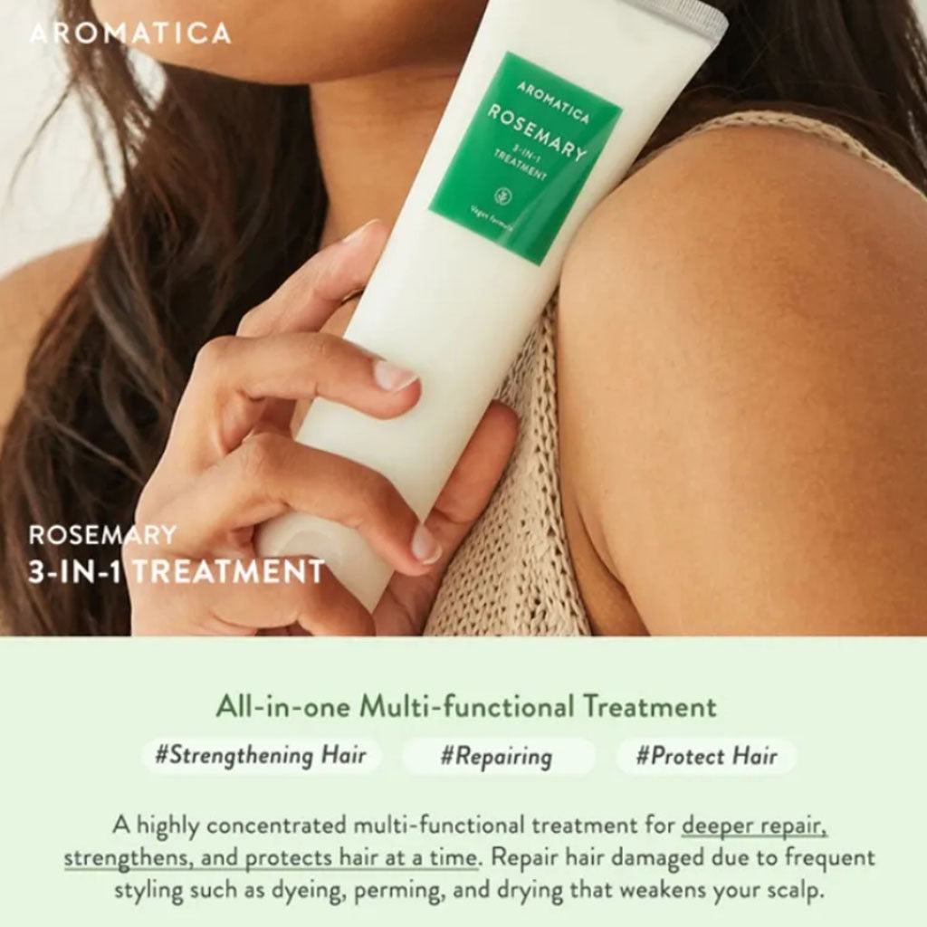 Aromatica Rosemary 3-In-1 Hair Treatment Cream For Damaged & Frizzy Hair 160ml - Easy Pharmacy LLC