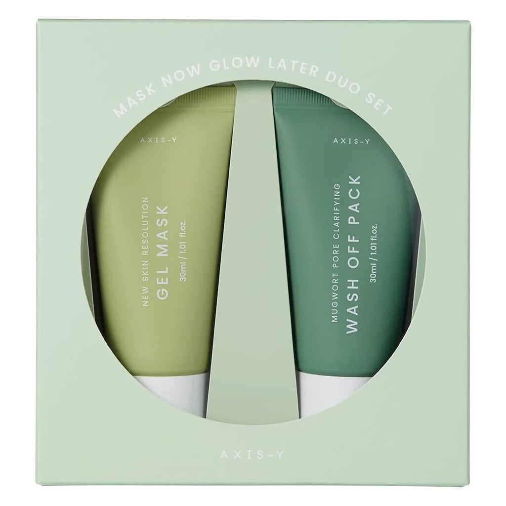 Axis-Y Mask Now Glow Later Wash Off Mask Duo Set - Gel Mask + Wash Off Pack 2*30ml - Easy Pharmacy LLC