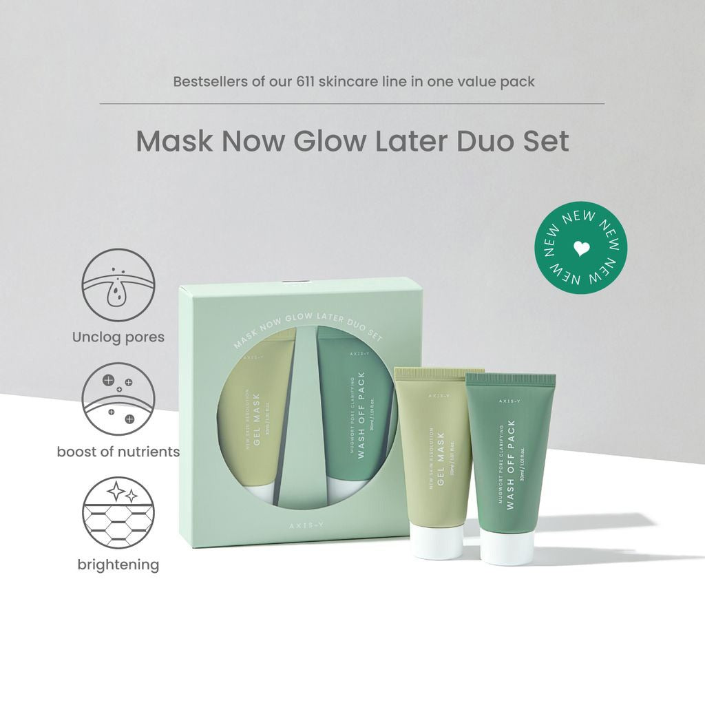 Axis-Y Mask Now Glow Later Wash Off Mask Duo Set - Gel Mask + Wash Off Pack 2*30ml - Easy Pharmacy LLC