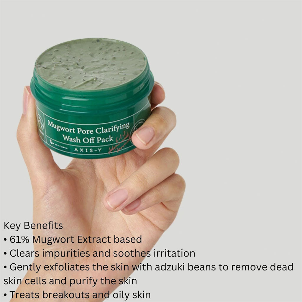 Axis-Y Mugwort Pore Clarifying Relax & Care Wash Off Face Pack 100ml - Easy Pharmacy LLC