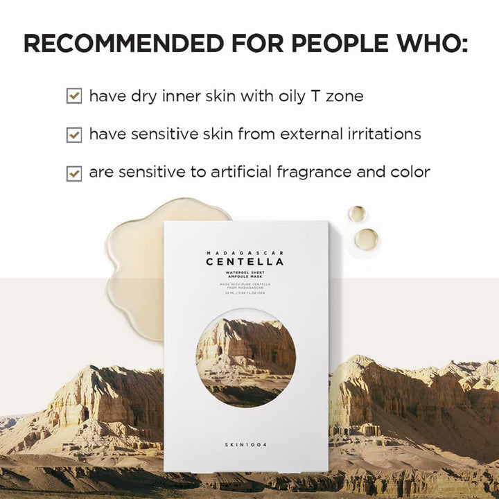 Skin1004 Madagascar Centella Watergel Sheet Ampoule Facial Mask, Pack of 25ml x 5's - Easy Pharmacy LLC