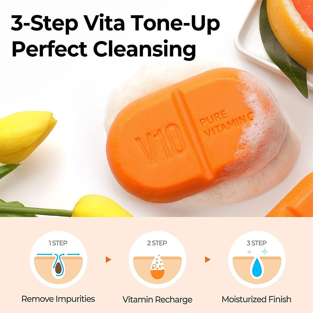 Some By Mi Pure Vitamin C V10 Multi Vita Brightening Cleansing Bar 106g - Easy Pharmacy LLC
