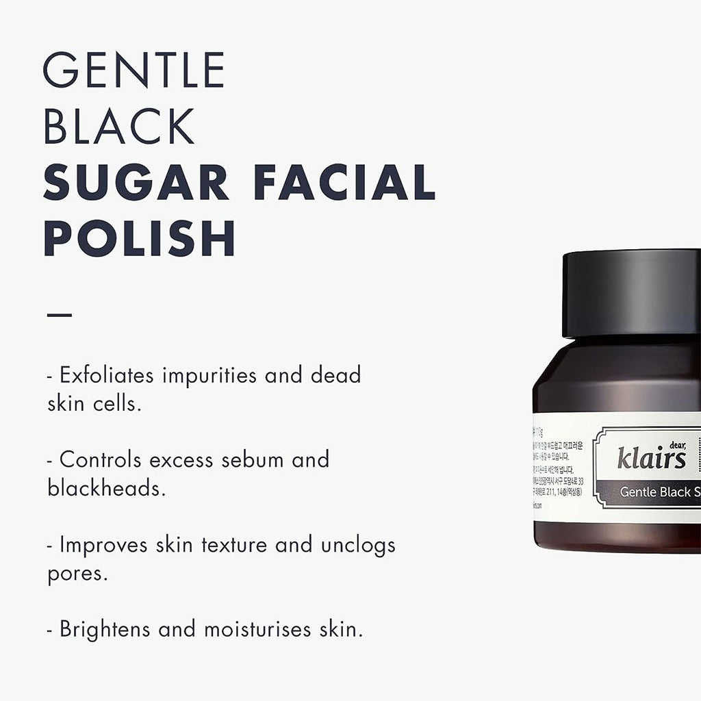 Dear Klairs Gentle Black Sugar Exfoliating Facial Polish Scrub 110g - Easy Pharmacy LLC