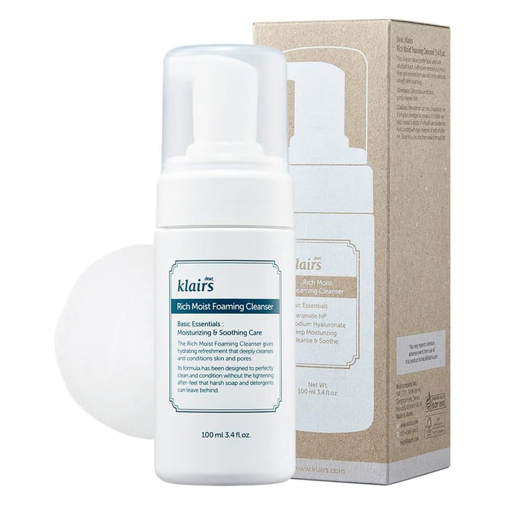 Dear Klairs Rich Moist Moisturizing and Soothing Foaming Facial Cleanser 100ml - Easy Pharmacy LLC