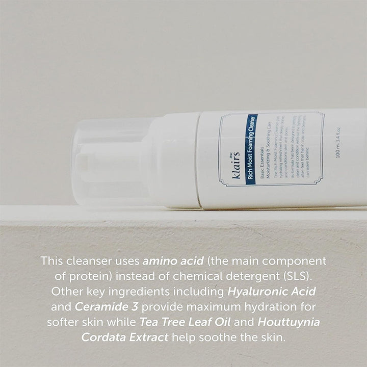 Dear Klairs Rich Moist Moisturizing and Soothing Foaming Facial Cleanser 100ml - Easy Pharmacy LLC