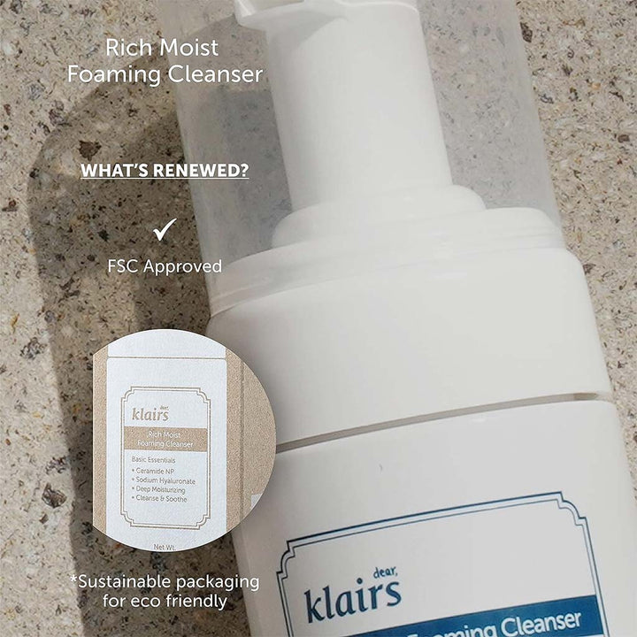 Dear Klairs Rich Moist Moisturizing and Soothing Foaming Facial Cleanser 100ml - Easy Pharmacy LLC