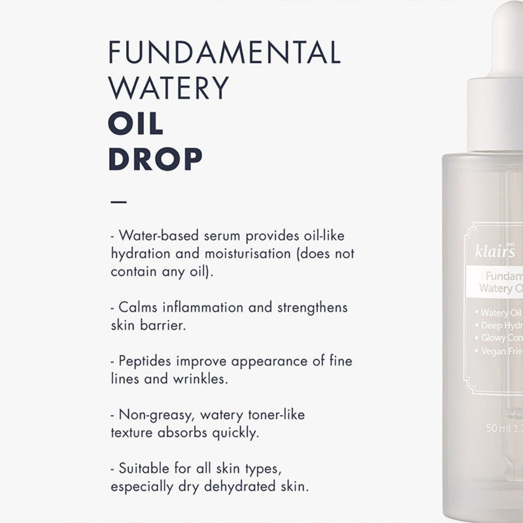 Dear Klairs Fundamental Deep Hydration Watery Oil Drop Serum With Antioxidants 50ml - Easy Pharmacy LLC