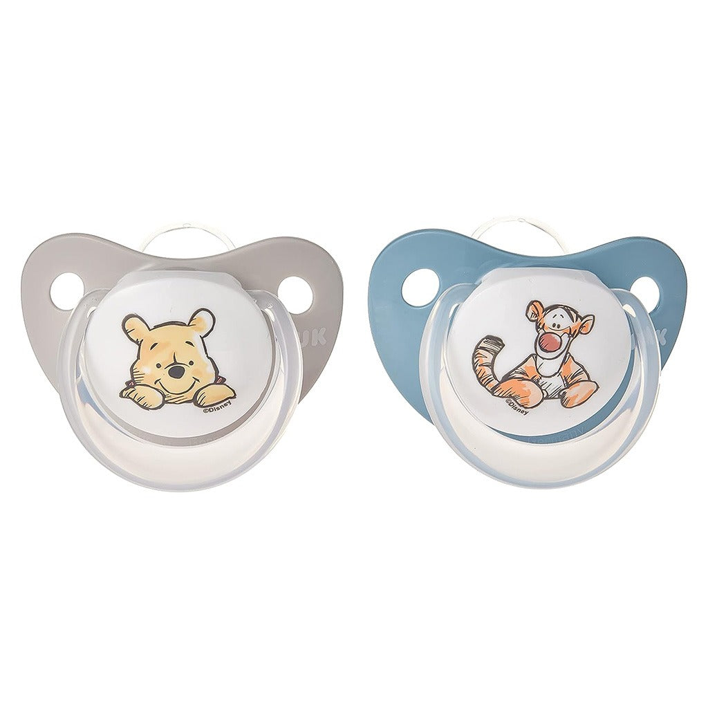 NUK Disney Winnie The Pooh Trendline Silicone Soother For 0-6 Months Baby, Assorted Pack of 2's - Easy Pharmacy LLC