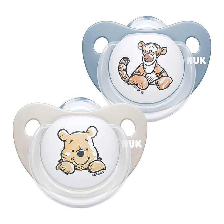 NUK Disney Winnie The Pooh Trendline Silicone Soother For 6-18 Months Baby, Pack of 2's, Assorted colures - Easy Pharmacy LLC