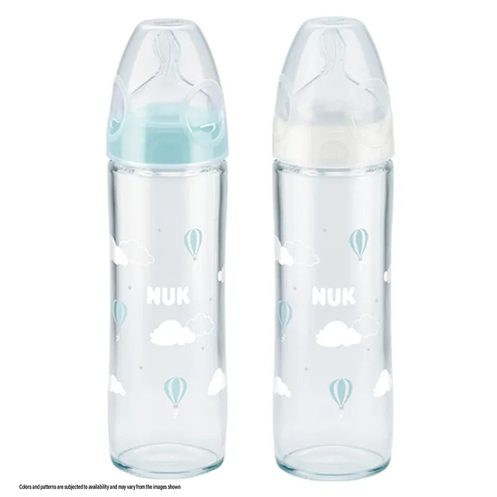 Nuk First Choice+ New Classic 240ml Baby Feeding Glass Bottle With Teat, Assorted Pack of 1's - Easy Pharmacy LLC