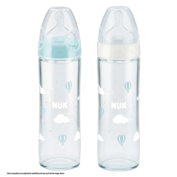 Nuk First Choice+ New Classic 240ml Baby Feeding Glass Bottle With Teat, Assorted Pack of 1's - Easy Pharmacy LLC
