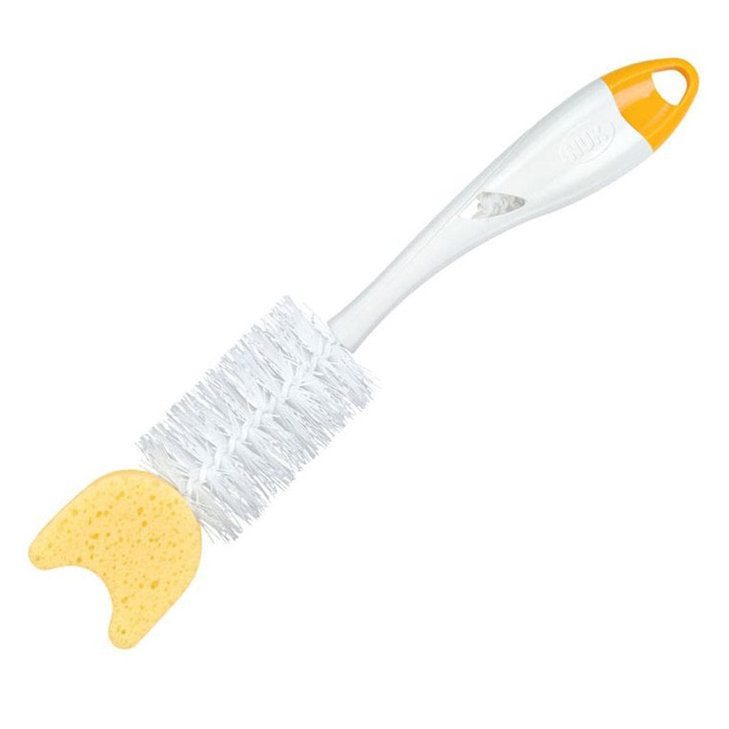 Nuk 2-In-1 Soft Baby Bottle Brush With Teat Brush And Sponge Top, Assorted Pack of 1's - Easy Pharmacy LLC