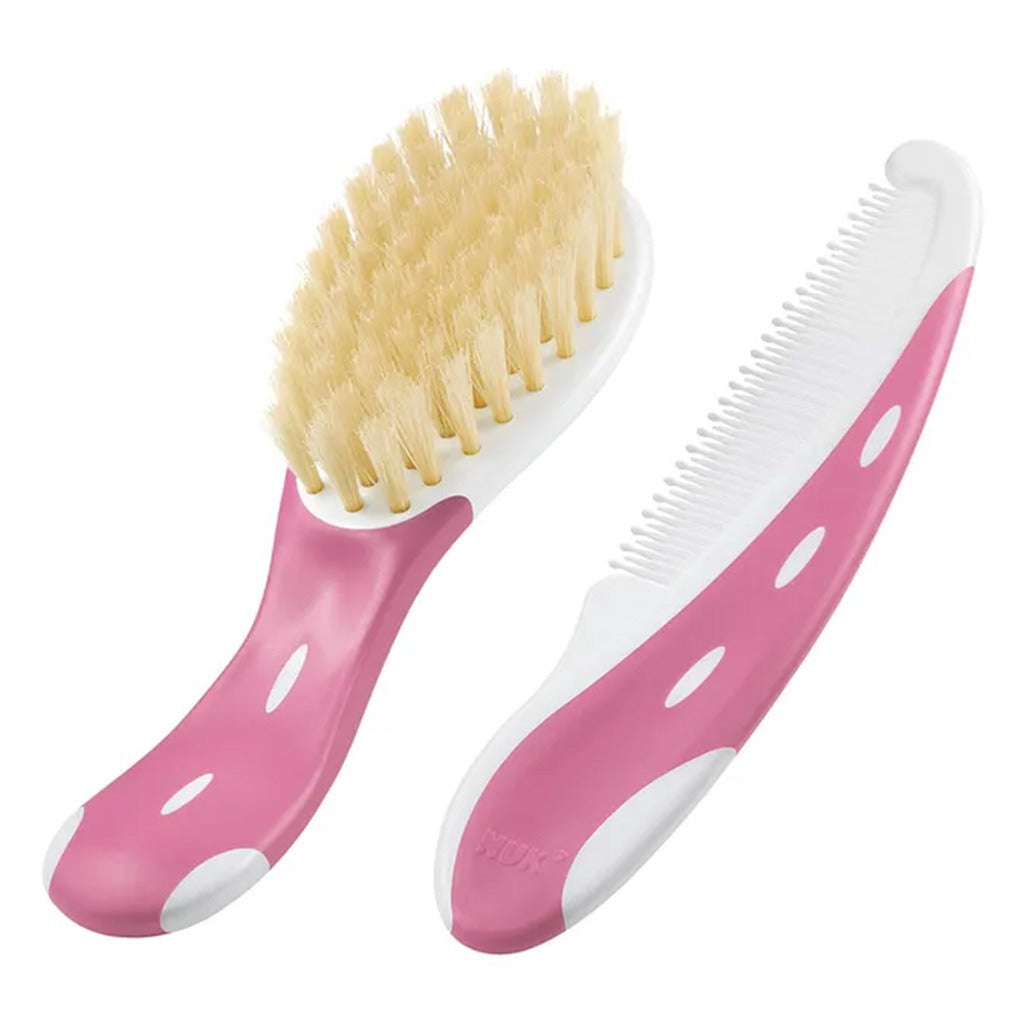Nuk Baby Hairbrush With Comb For Sensitive Baby Skin, Assorted Pack of 2 Pieces - Easy Pharmacy LLC