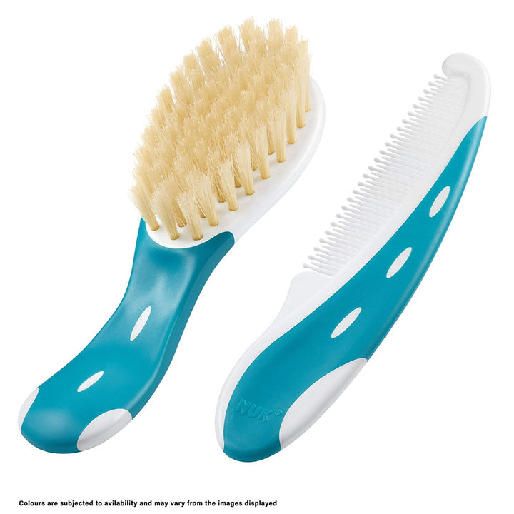 Nuk Baby Hairbrush With Comb For Sensitive Baby Skin, Assorted Pack of 2 Pieces - Easy Pharmacy LLC