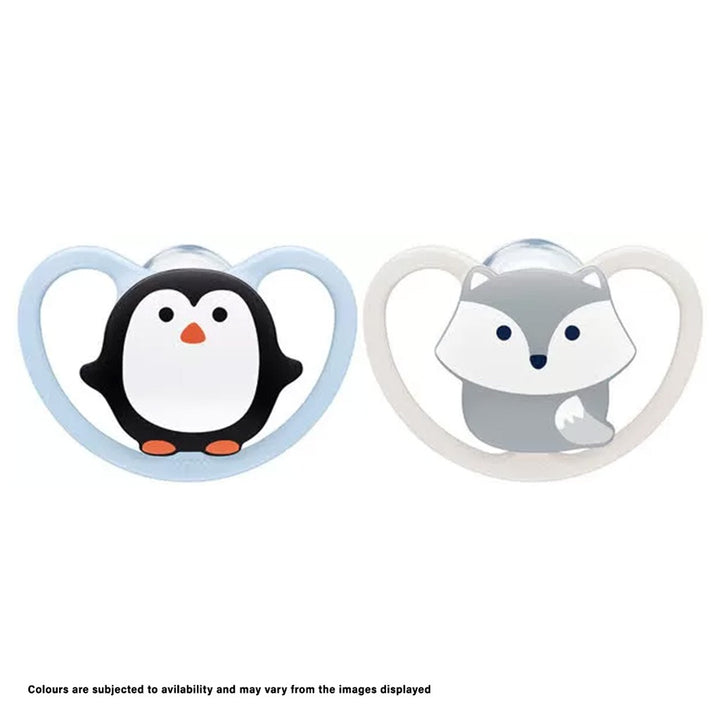 NUK Space Silicone Soothers For 0-6 Months Baby, Assorted Pack of 2's - Easy Pharmacy LLC
