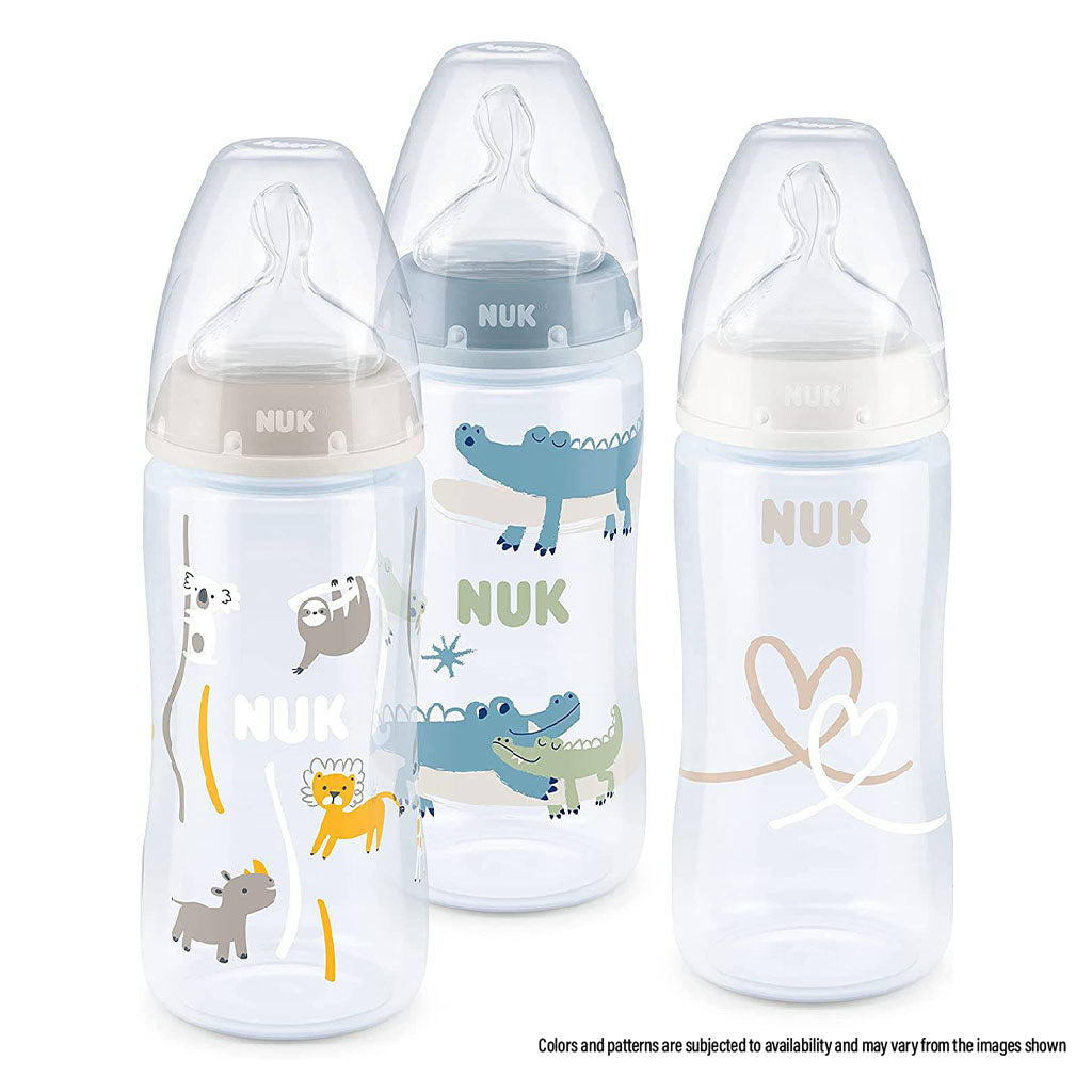 Nuk First Choice+ 300ml Anti-Colic PP Baby Feeding Bottle With Temperature Control, Assorted Pack of 1's - Easy Pharmacy LLC