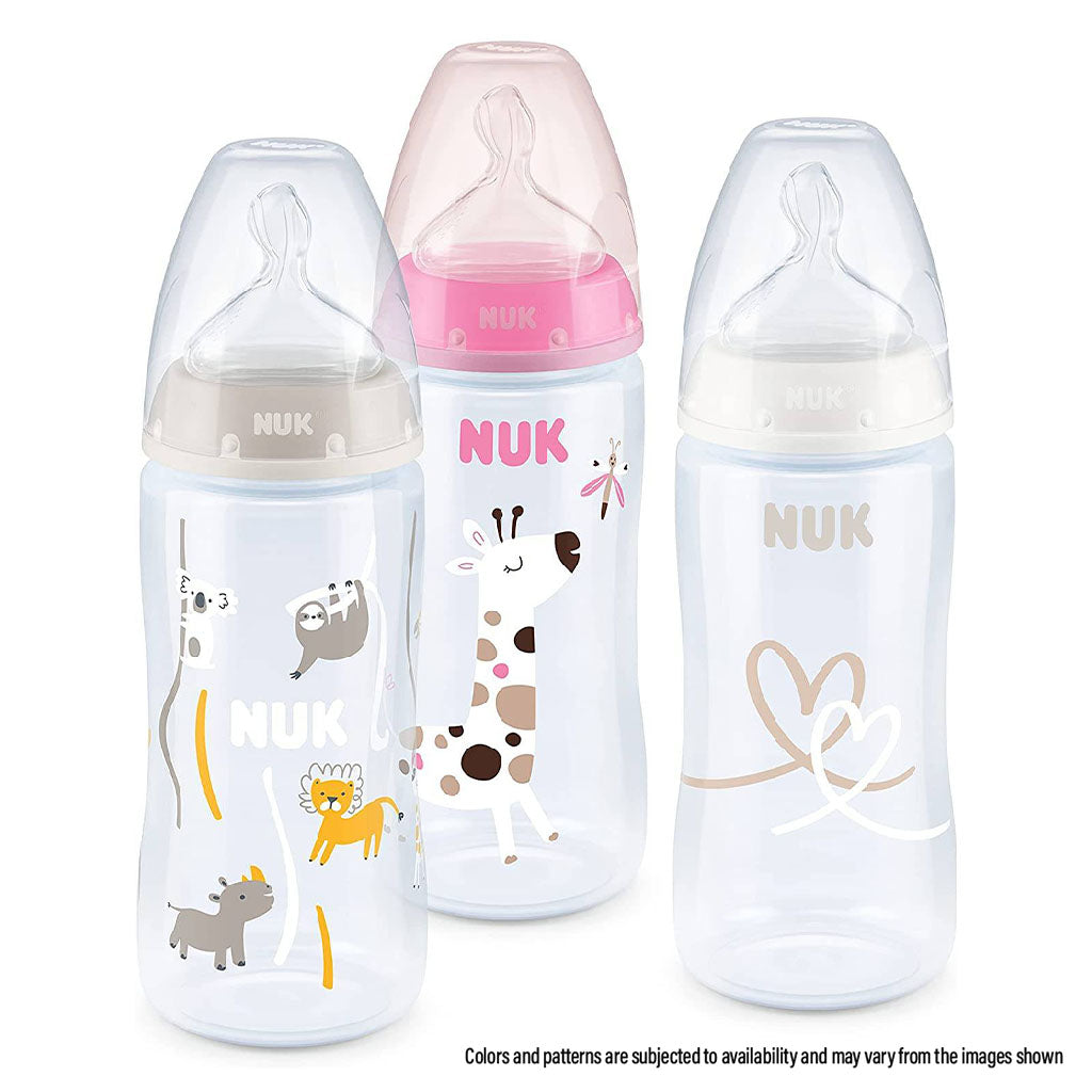 Nuk First Choice+ 300ml Anti-Colic PP Baby Feeding Bottle With Temperature Control, Assorted Pack of 1's - Easy Pharmacy LLC