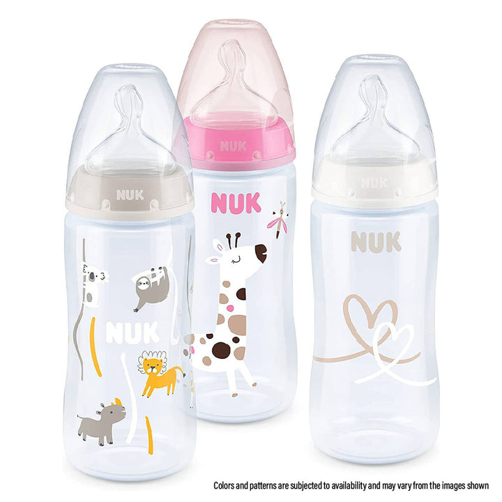 Nuk First Choice+ 300ml Anti-Colic PP Baby Feeding Bottle With Temperature Control, Assorted Pack of 1's - Easy Pharmacy LLC