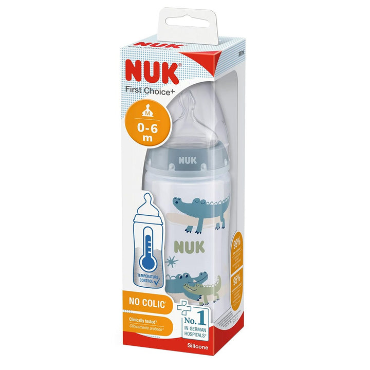 Nuk First Choice+ 300ml Anti-Colic PP Baby Feeding Bottle With Temperature Control, Assorted Pack of 1's - Easy Pharmacy LLC