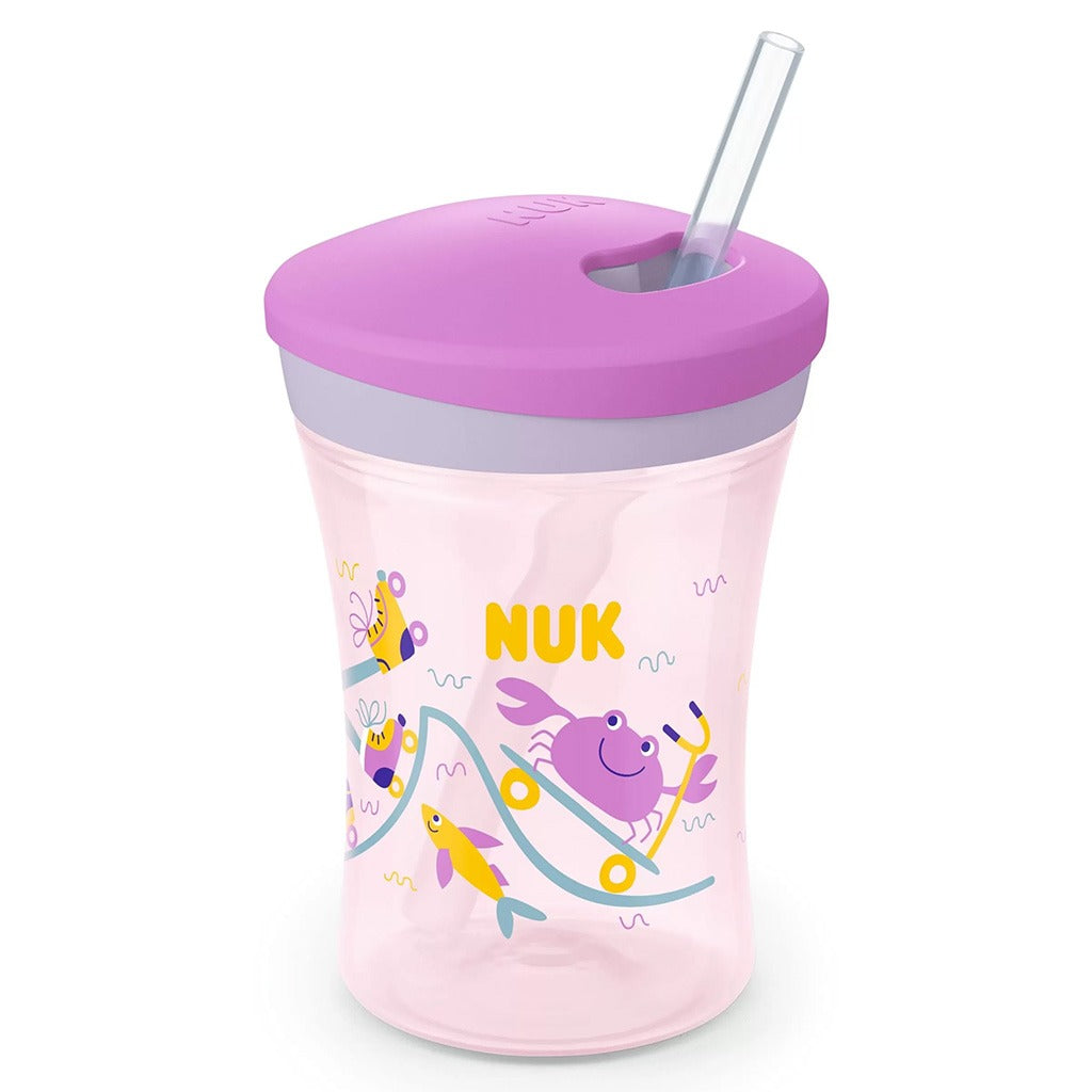 Nuk 230ml Action Cup With Soft Drinking Straw For 12 Months+ Toddler, Assorted Pack of 1's - Easy Pharmacy LLC