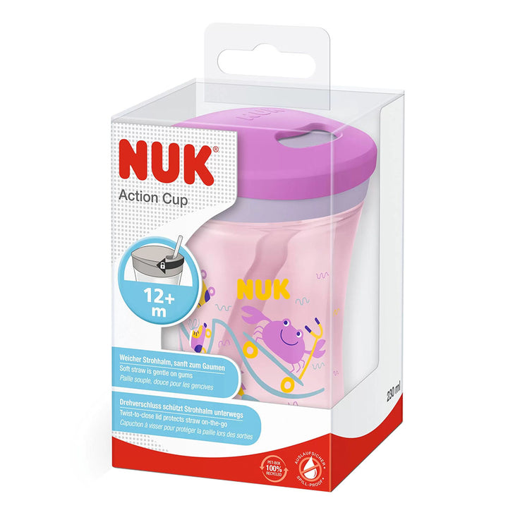 Nuk 230ml Action Cup With Soft Drinking Straw For 12 Months+ Toddler, Assorted Pack of 1's - Easy Pharmacy LLC