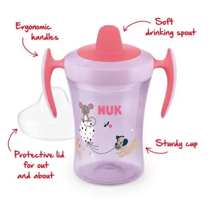 Nuk 230ml Trainer Cup With Soft Spout & Ergonomic Handle For 6 months+ Baby, Assorted Pack of 1's - Easy Pharmacy LLC