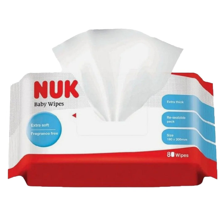 NUK Extra Soft & Thick Fragrance-Free Baby Wet Wipes, 3 x 80's, 2+1 Promo Pack - Easy Pharmacy LLC