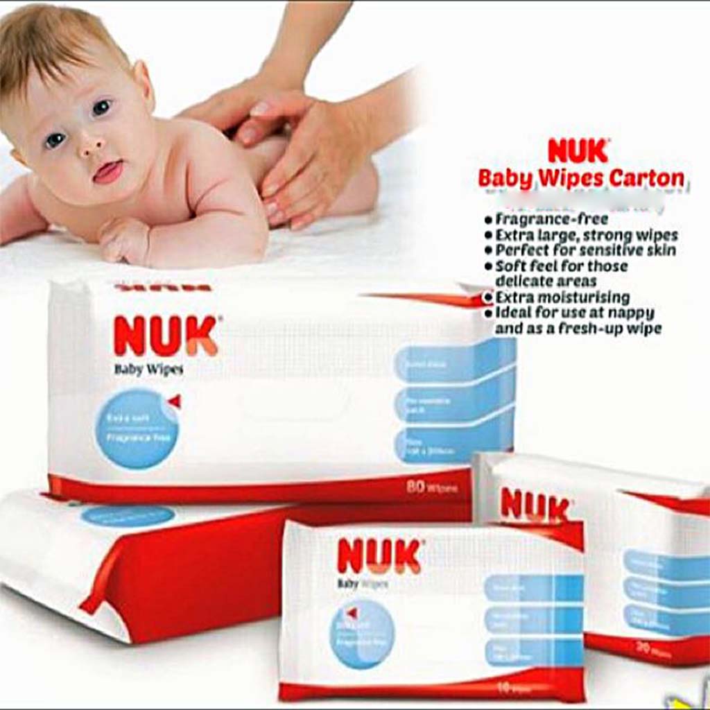 NUK Extra Soft & Thick Fragrance-Free Baby Wet Wipes, 3 x 80's, 2+1 Promo Pack - Easy Pharmacy LLC