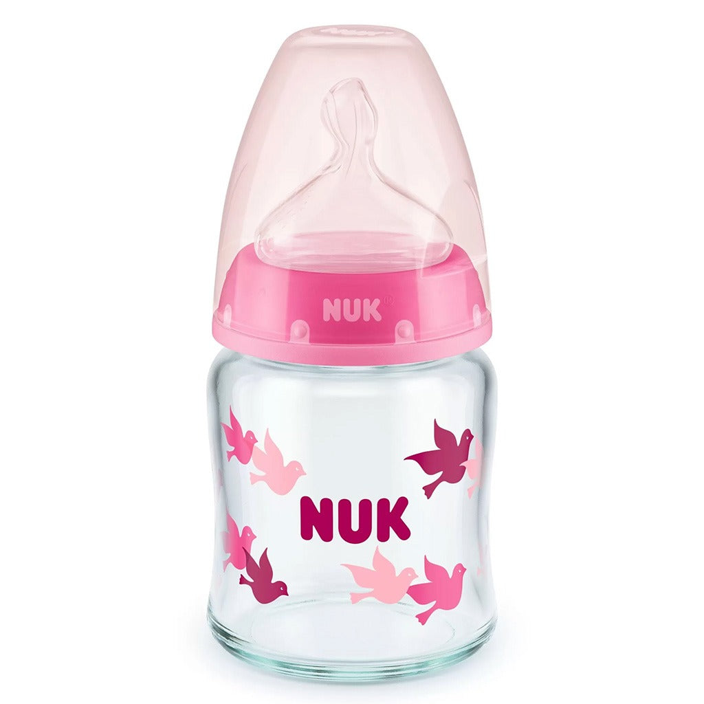 Nuk First Choice+ 120ml Anti-Colic Baby Feeding Glass Bottle With Temperature Control, Assorted Pack of 1's - Easy Pharmacy LLC