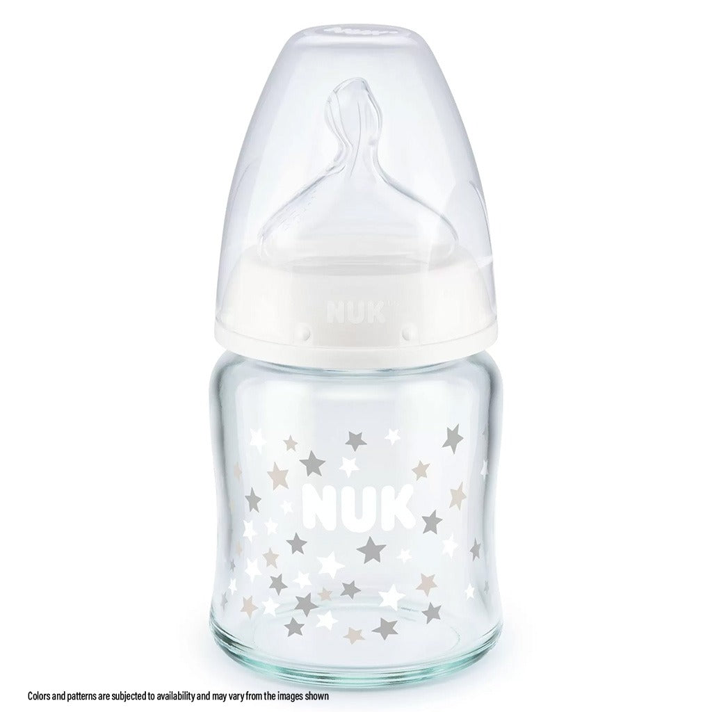 Nuk First Choice+ 120ml Anti-Colic Baby Feeding Glass Bottle With Temperature Control, Assorted Pack of 1's - Easy Pharmacy LLC