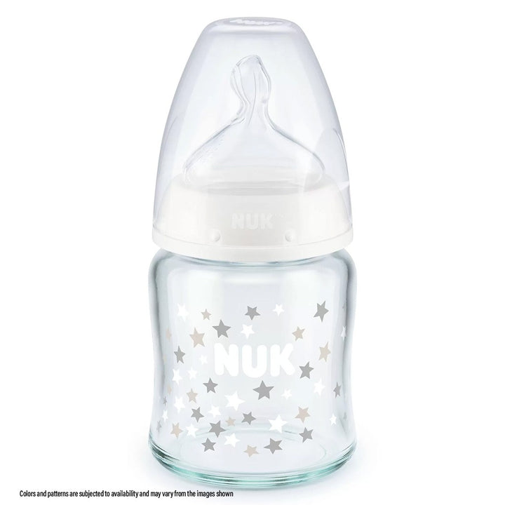 Nuk First Choice+ 120ml Anti-Colic Baby Feeding Glass Bottle With Temperature Control, Assorted Pack of 1's - Easy Pharmacy LLC
