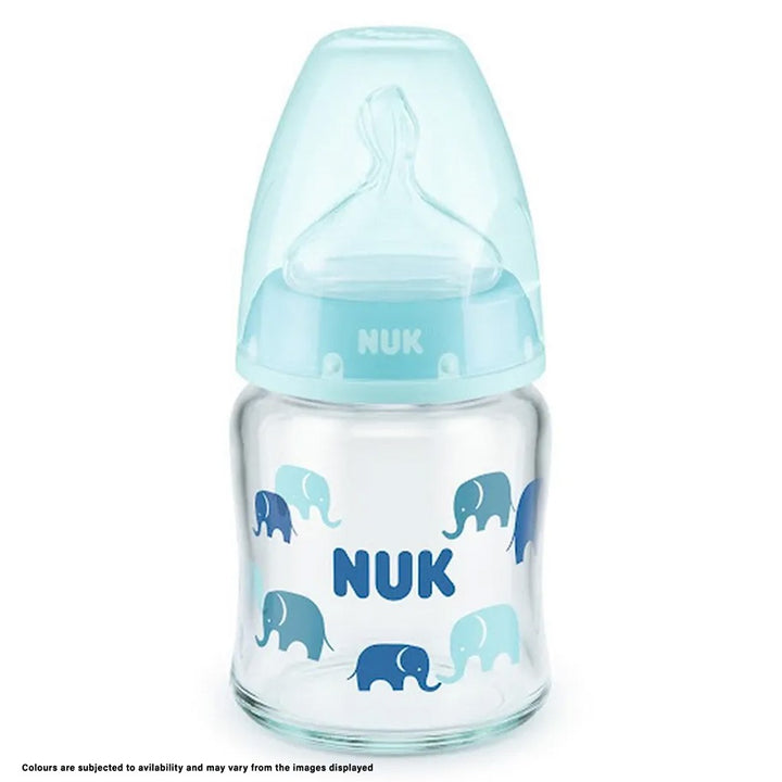 Nuk First Choice+ 120ml Anti-Colic Baby Feeding Glass Bottle With Temperature Control, Assorted Pack of 1's - Easy Pharmacy LLC