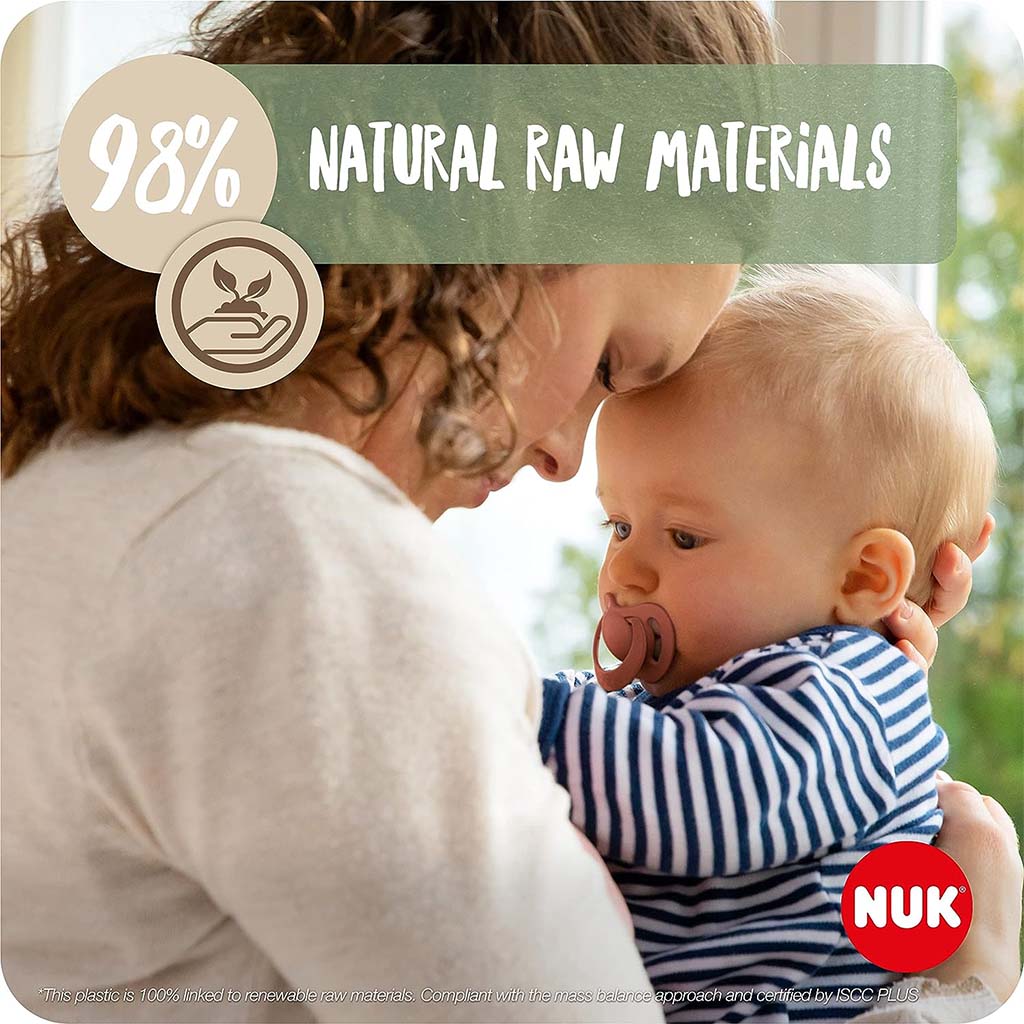 NUK For Nature 98% Natural Rubber Soothers For 6-18 Months Baby, Assorted Pack of 2's - Easy Pharmacy LLC