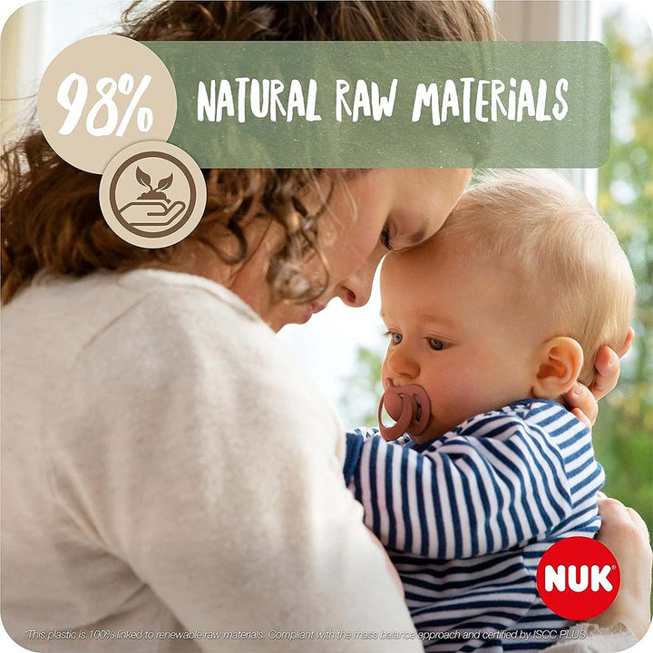 NUK For Nature 98% Natural Rubber Soothers For 6-18 Months Baby, Assorted Pack of 2's - Easy Pharmacy LLC