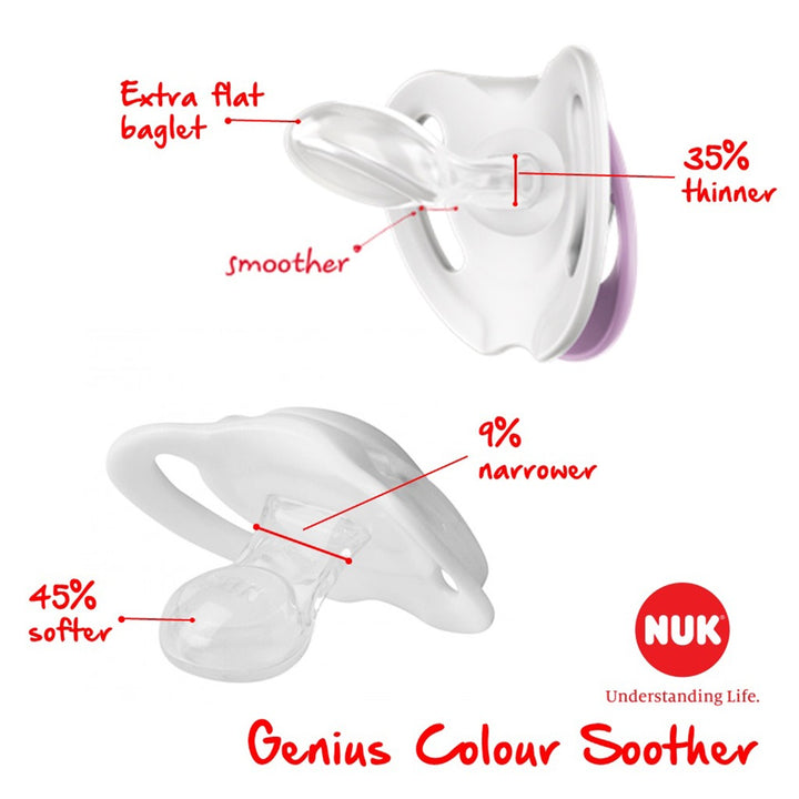 NUK Star Day & Night Silicone Soothers For 6-18 Months Baby, Assorted Pack of 2's - Easy Pharmacy LLC