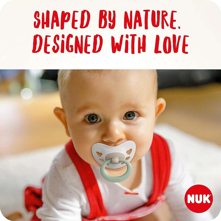 Nuk Signature Silicone Soother For 0-6 Months Baby, Assorted Pack of 2's - Easy Pharmacy LLC