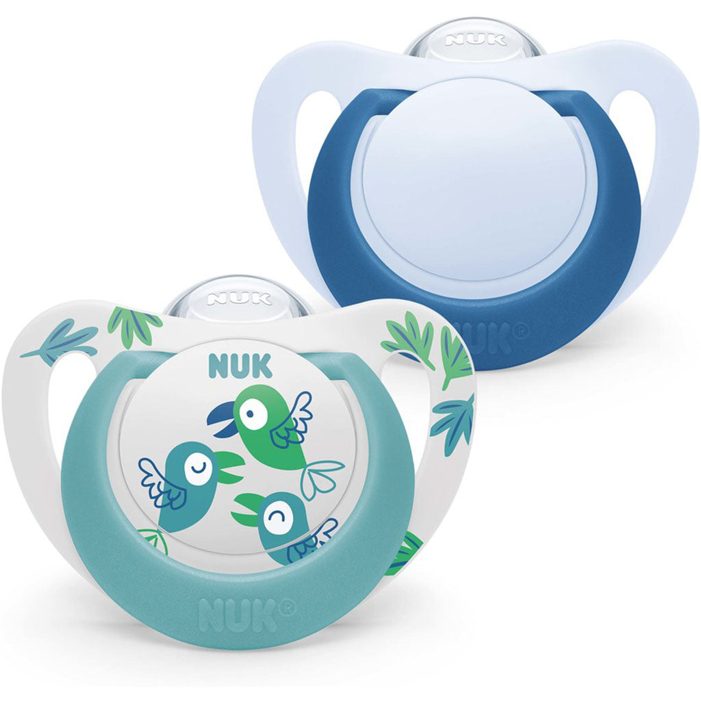 NUK Star Silicone Soother For 6-18 Months Baby, Assorted Pack of 2's - Easy Pharmacy LLC