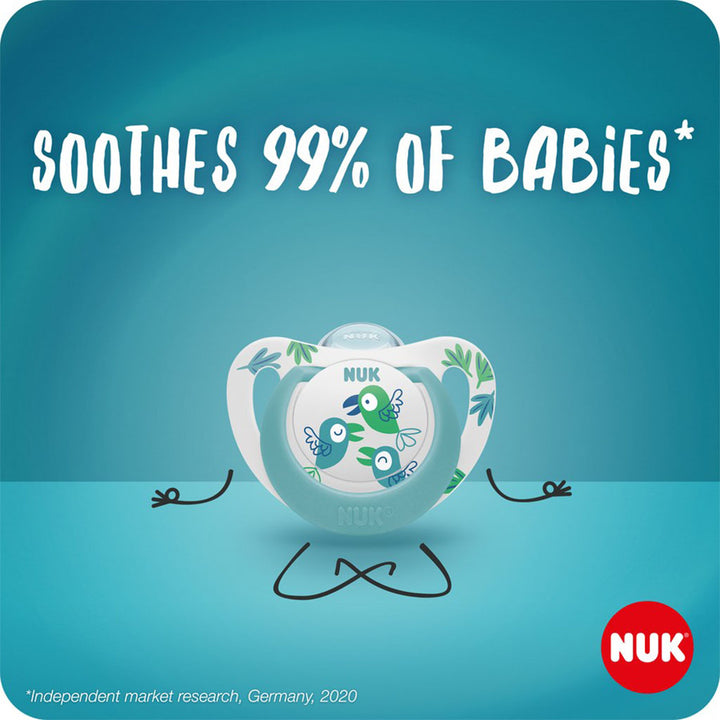 NUK Star Silicone Soother For 6-18 Months Baby, Assorted Pack of 2's - Easy Pharmacy LLC