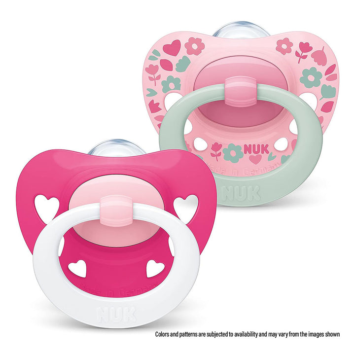 Nuk Signature Silicone Soother For 6-18 Months Baby, Assorted Pack of 2's - Easy Pharmacy LLC