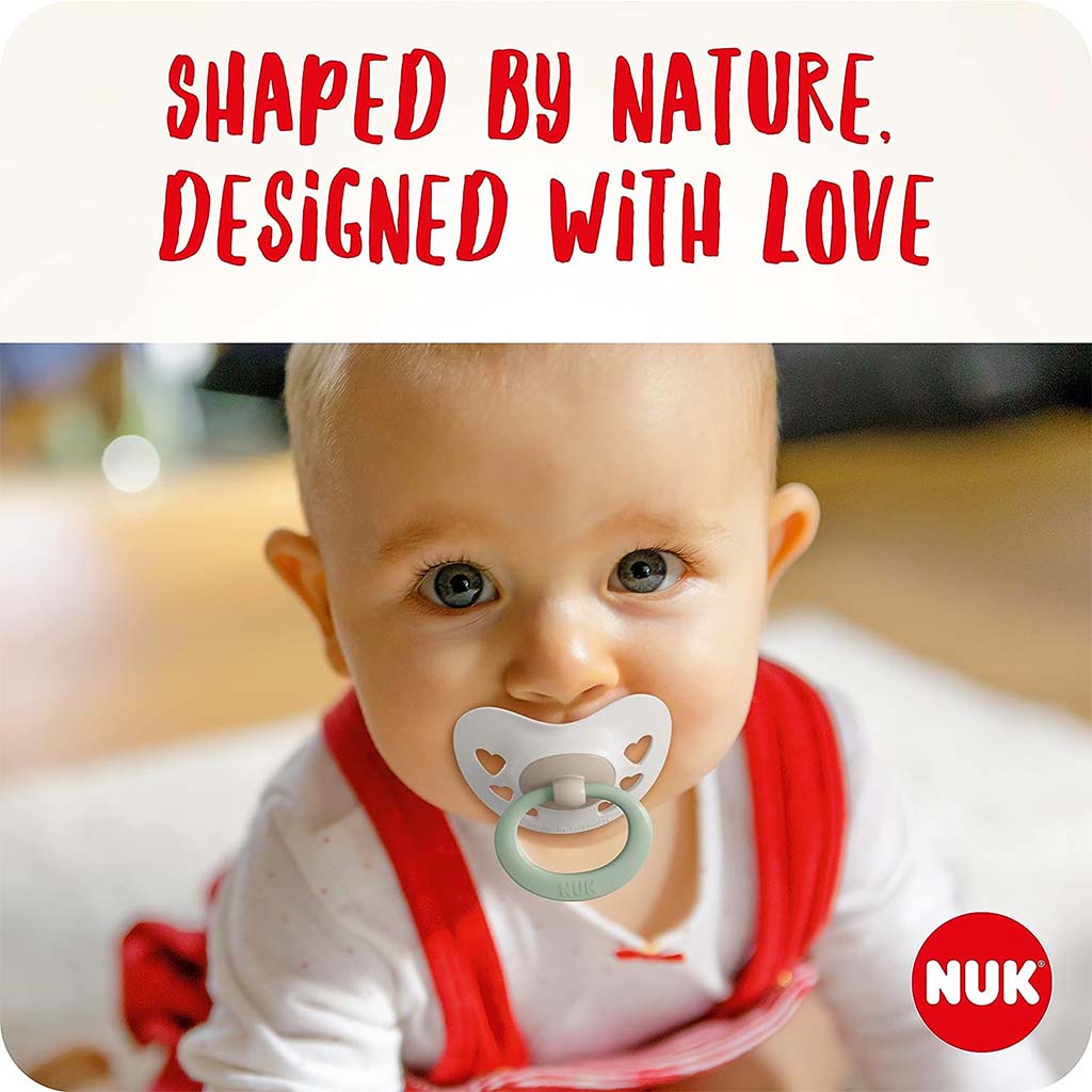 Nuk Signature Silicone Soother For 6-18 Months Baby, Assorted Pack of 2's - Easy Pharmacy LLC