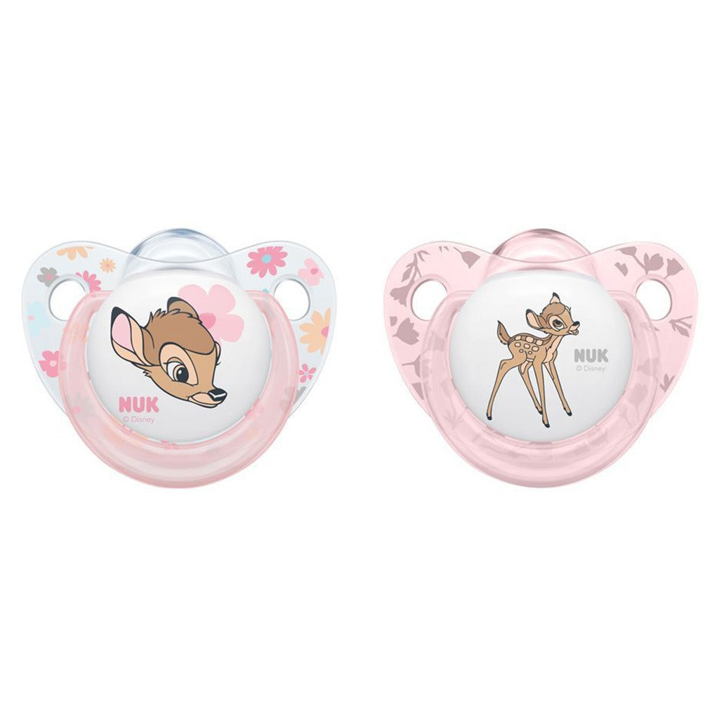Nuk Disney Bambi Trendline Silicone Soother For 0-6 Months Baby, Assorted Pack of 2's - Easy Pharmacy LLC