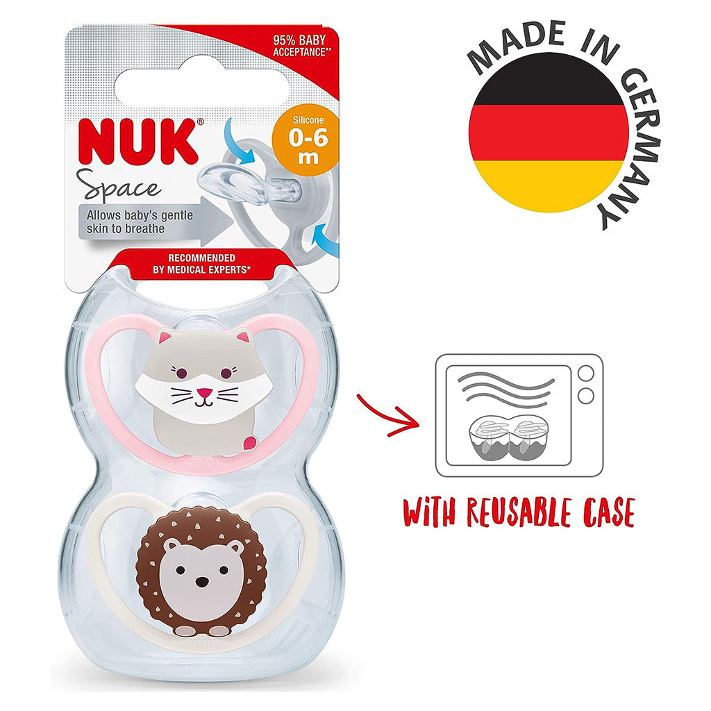 Nuk Disney Bambi Trendline Silicone Soother For 0-6 Months Baby, Assorted Pack of 2's - Easy Pharmacy LLC