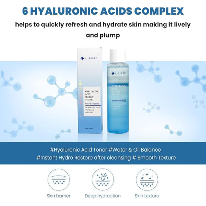 K-Secret Hyaluronic Acid Hydro Booster Facial Secret Toner For Hydration 150ml - Easy Pharmacy LLC