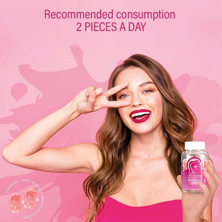 Ivybears Women's Hair Gummies With Biotin, Zinc & Vitamin C, Pack of 60's - Easy Pharmacy LLC