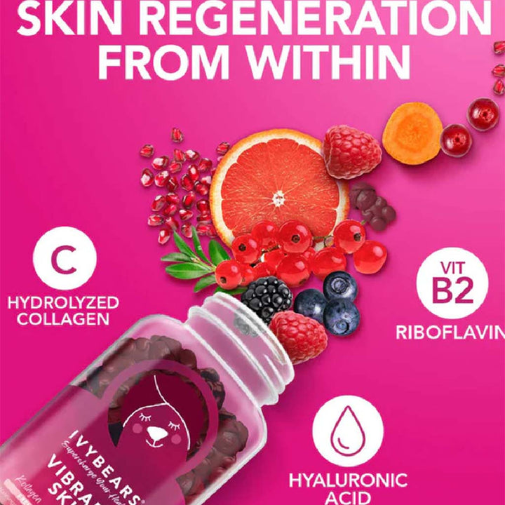 Ivybears Vibrant Skin Gummies With Collagen & Hyaluronic Acid, Pack of 60's - Easy Pharmacy LLC