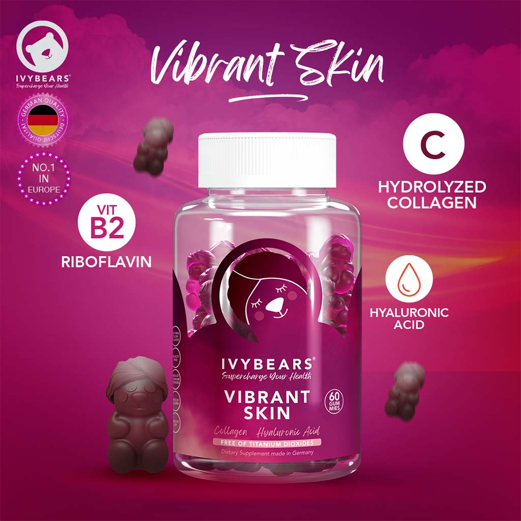 Ivybears Vibrant Skin Gummies With Collagen & Hyaluronic Acid, Pack of 60's - Easy Pharmacy LLC