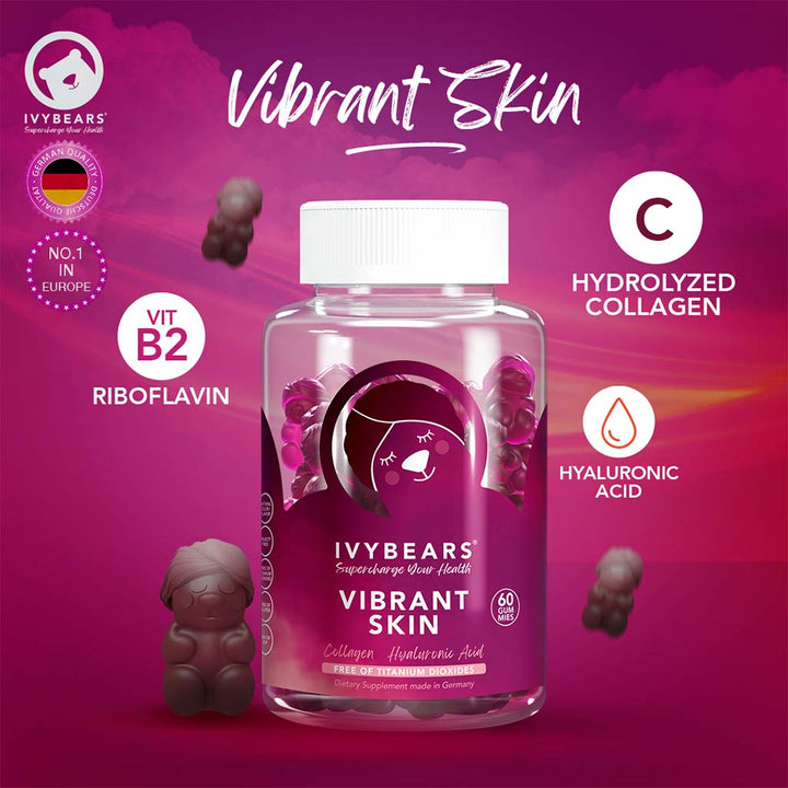 Ivybears Vibrant Skin Gummies With Collagen & Hyaluronic Acid, Pack of 60's - Easy Pharmacy LLC