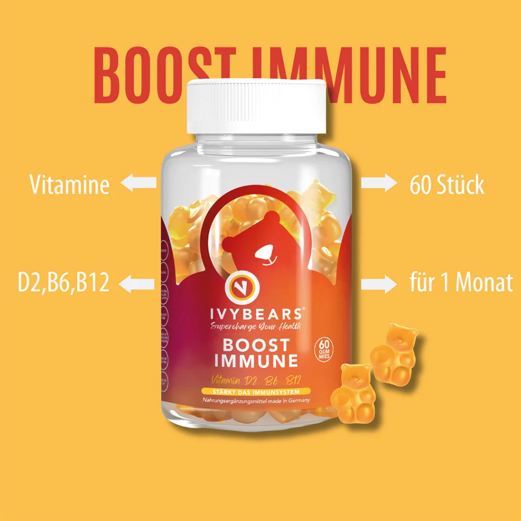 Ivybears Boost Immune Vitamin Gummies With Vitamin D2, B6 & B12, Pack of 60's - Easy Pharmacy LLC