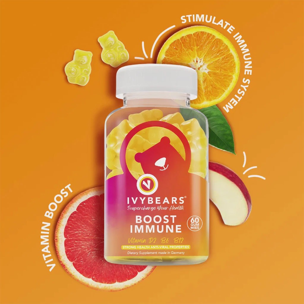 Ivybears Boost Immune Vitamin Gummies With Vitamin D2, B6 & B12, Pack of 60's - Easy Pharmacy LLC